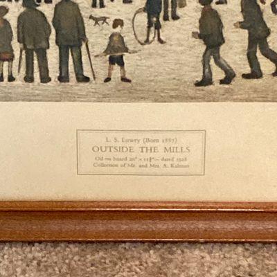 LOT 77: Vintage Laurence Stephen Lowry "Outside the Mills" Framed Print