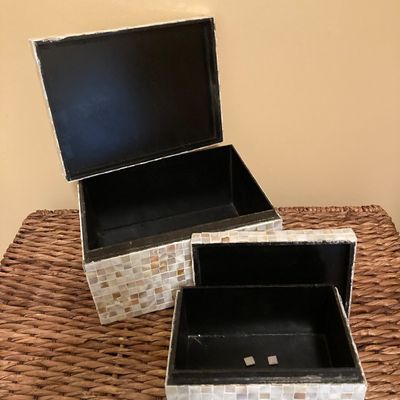 LOT 75: Set of Three Mother of Pearl Decorative Nesting Boxes