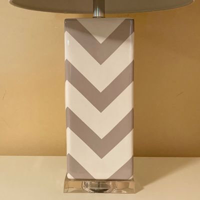 LOT 69: Pair of Safavieh New York Chevron Stripe Table Lamps