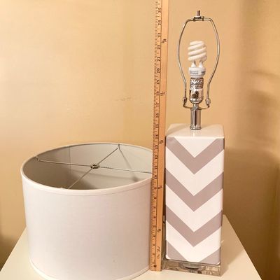 LOT 69: Pair of Safavieh New York Chevron Stripe Table Lamps