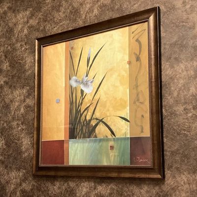 LOT 80: Framed "Sancturary" by Don Li-Leger - Iris Floral Abstract