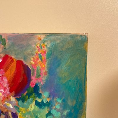LOT 68: Beautiful Vibrant Floral Oil Painting Signed by Artist Fagan