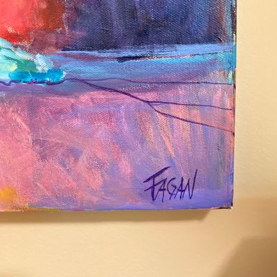LOT 68: Beautiful Vibrant Floral Oil Painting Signed by Artist Fagan