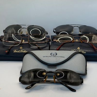 LOT 54: Brooks Brother Sunglasses & Eyeglasses w/Cases, Sergio Tacchini Sunglasses & Eyeglasses with More