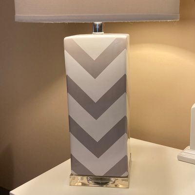 LOT 69: Pair of Safavieh New York Chevron Stripe Table Lamps