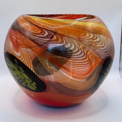 LOT 52: Art Glass Taza Vase from Crate & Barrel