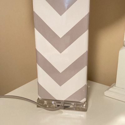LOT 69: Pair of Safavieh New York Chevron Stripe Table Lamps
