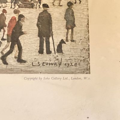 LOT 77: Vintage Laurence Stephen Lowry "Outside the Mills" Framed Print
