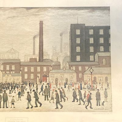 LOT 77: Vintage Laurence Stephen Lowry "Outside the Mills" Framed Print
