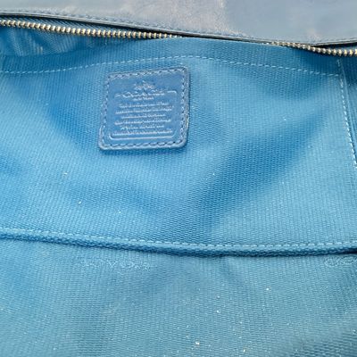 LOT 50: Blue Coach Leather Purse/Handbag with Strap