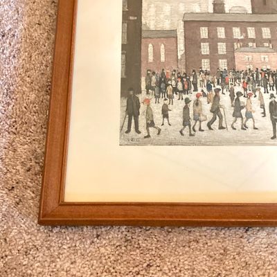 LOT 77: Vintage Laurence Stephen Lowry "Outside the Mills" Framed Print