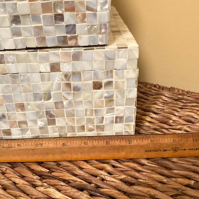 LOT 75: Set of Three Mother of Pearl Decorative Nesting Boxes