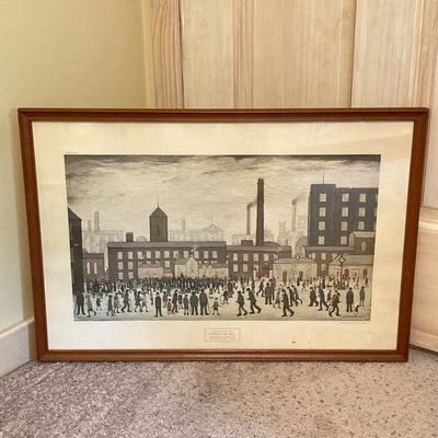 LOT 77: Vintage Laurence Stephen Lowry "Outside the Mills" Framed Print