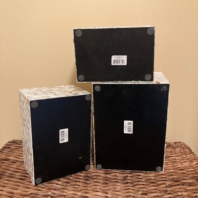 LOT 75: Set of Three Mother of Pearl Decorative Nesting Boxes