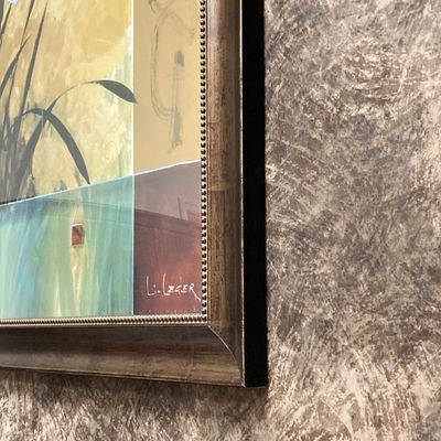 LOT 80: Framed "Sancturary" by Don Li-Leger - Iris Floral Abstract
