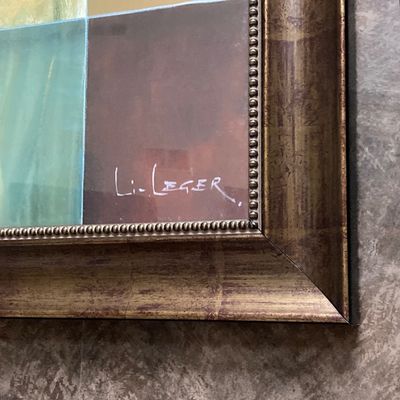 LOT 80: Framed "Sancturary" by Don Li-Leger - Iris Floral Abstract