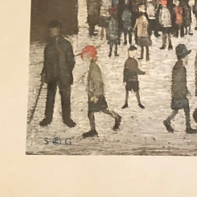 LOT 77: Vintage Laurence Stephen Lowry "Outside the Mills" Framed Print