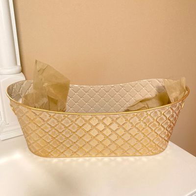 LOT 71: Home Decor - Inspirational Wall Art, Mother of Pearl Canister, Accent Pillow and Gold Tone Basket