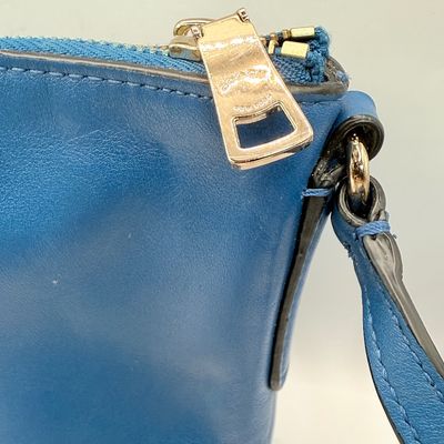 LOT 50: Blue Coach Leather Purse/Handbag with Strap
