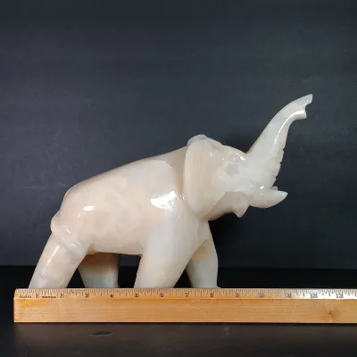 LOT 69F: Carved 9" Stone Elephant