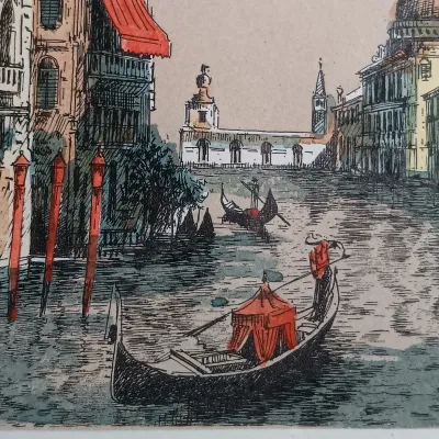 LOT 70F: Pair of Signed Etchings of Venice
