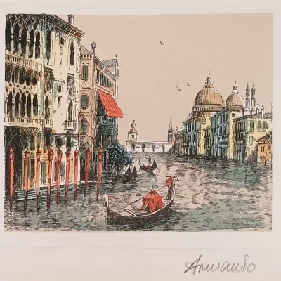 LOT 70F: Pair of Signed Etchings of Venice