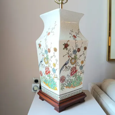 LOT 68F: Chinese Motif Ceramic Vase Lamp