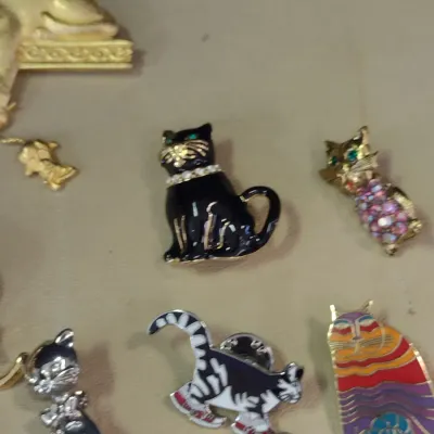 Collection of Cat Theme Brooches and Pins (#4)
