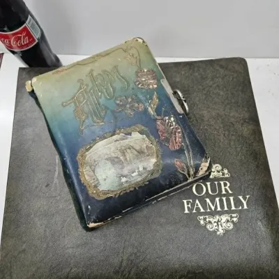 Empty vintage photo albums