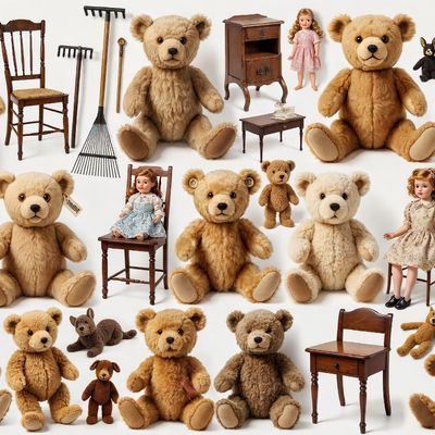 Collectible Bears, Dolls & Furniture, Toys & More Online Auction - Steiff Bear w/Tags