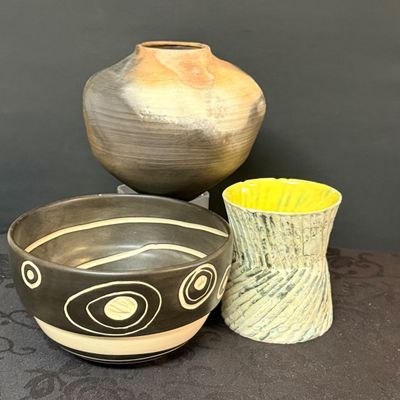 LOT 44: Collection of Studio Pottery Vases and Bowl Signed by the Artist