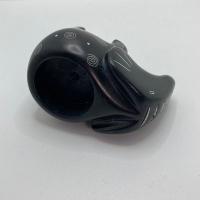 LOT 64: Collection of Carved Animals (Onyx, Wood, Stone) with Ceramic Folk Art Candlestick Holder