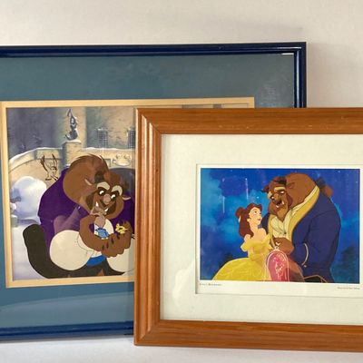 LOT 62: Pair of Framed Disney's Beauty and The Beast Wall Hangings - Numbered 16864 / 30000 "Belle Tames The Beast" and More
