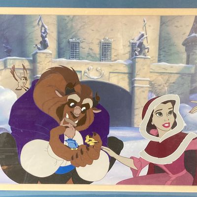 LOT 62: Pair of Framed Disney's Beauty and The Beast Wall Hangings - Numbered 16864 / 30000 "Belle Tames The Beast" and More