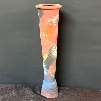 LOT 49: Pair of Signed Studio Pottery Marine Inspired Vases