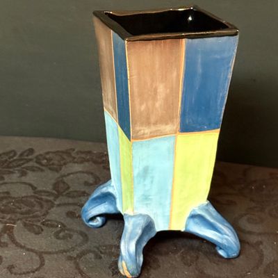 LOT 46: Collection of Whimsical Pottery Art- Bowl, Plate, and Vases