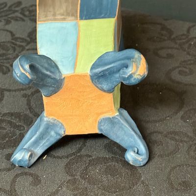 LOT 46: Collection of Whimsical Pottery Art- Bowl, Plate, and Vases