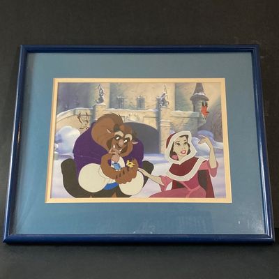 LOT 62: Pair of Framed Disney's Beauty and The Beast Wall Hangings - Numbered 16864 / 30000 "Belle Tames The Beast" and More
