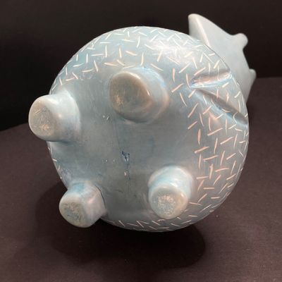 LOT 65: Ceramic Vase (Puerto Rico) with Collection of Painted / Carved Stone Figurines
