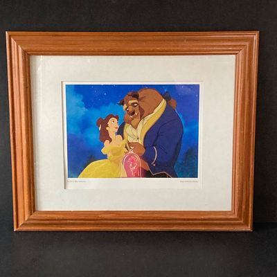LOT 62: Pair of Framed Disney's Beauty and The Beast Wall Hangings - Numbered 16864 / 30000 "Belle Tames The Beast" and More