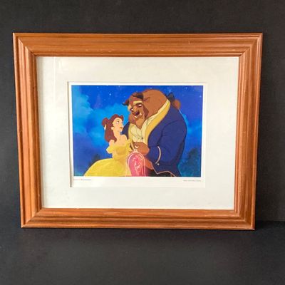 LOT 62: Pair of Framed Disney's Beauty and The Beast Wall Hangings - Numbered 16864 / 30000 "Belle Tames The Beast" and More