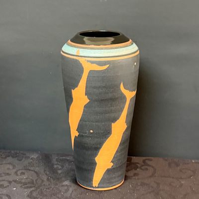 LOT 49: Pair of Signed Studio Pottery Marine Inspired Vases