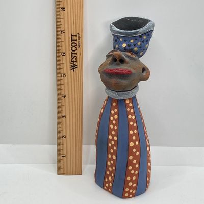 LOT 64: Collection of Carved Animals (Onyx, Wood, Stone) with Ceramic Folk Art Candlestick Holder