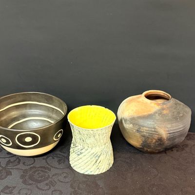 LOT 44: Collection of Studio Pottery Vases and Bowl Signed by the Artist