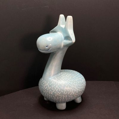 LOT 65: Ceramic Vase (Puerto Rico) with Collection of Painted / Carved Stone Figurines