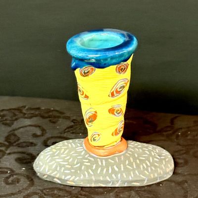 LOT 46: Collection of Whimsical Pottery Art- Bowl, Plate, and Vases
