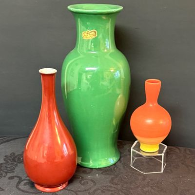 LOT 47L Collection of Colorful Vases Featuring a Green Royal Haeger Baluster Vase and More