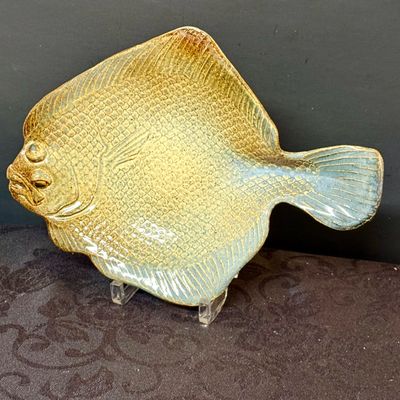 LOT 50: Colorful Collection Of Signed Studio Art Pottery Plates Including a Fish, Check, Swirl and Other Patterns