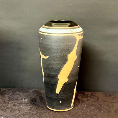 LOT 49: Pair of Signed Studio Pottery Marine Inspired Vases