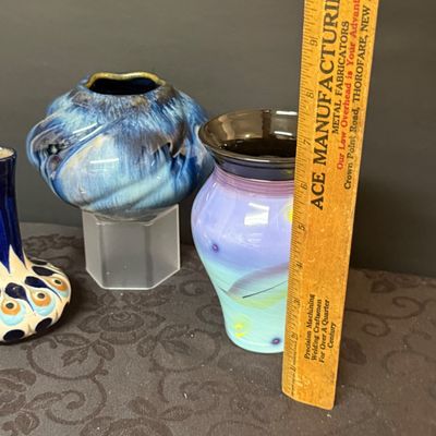 LOT 45: Collection of 3 Glazed Art Pottery Vases